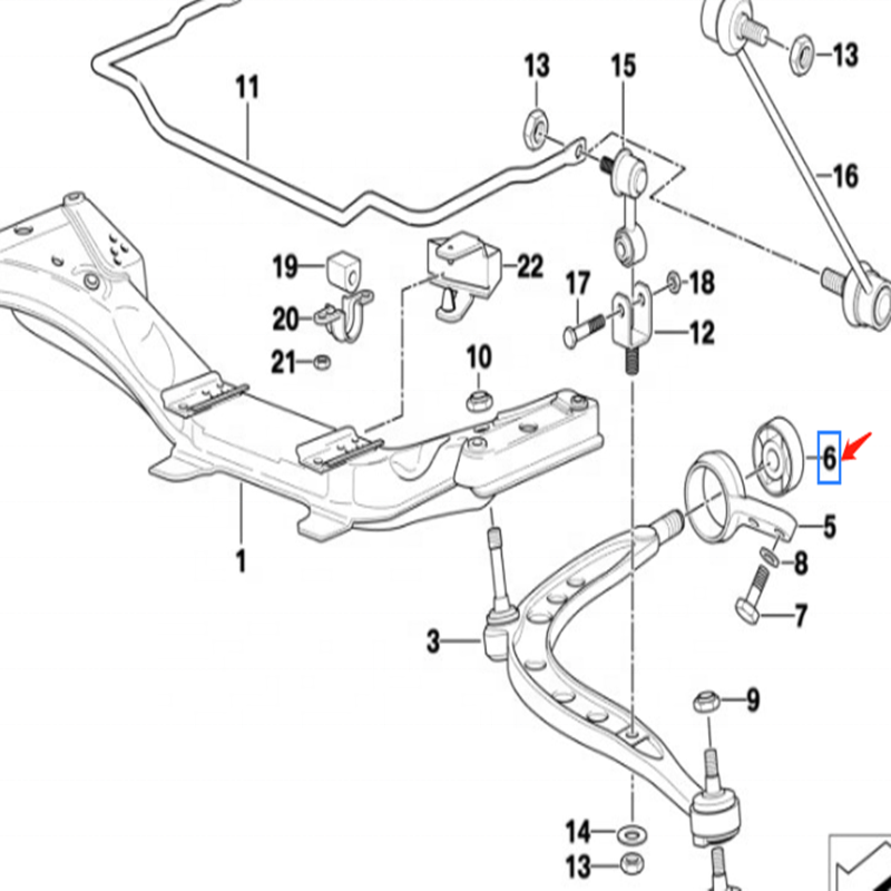 OEM 31129059288 Front Lower Control Arm Bushing  For Bmw 3 Compact(E36) Z3 Coupe