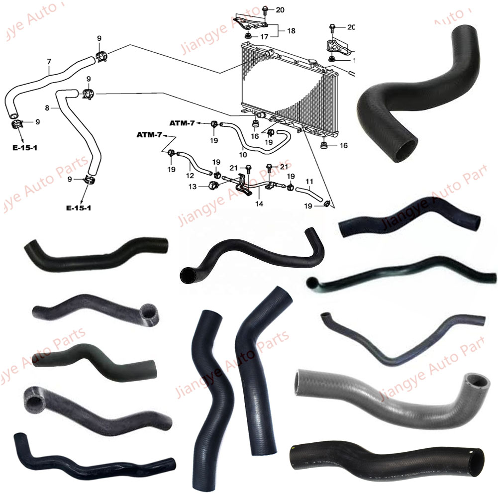 JJQ flexible rubber hose for radiator hose pipes 19502-RL2-G01 For Honda SPIRIOR 2010 2012 1013 2014