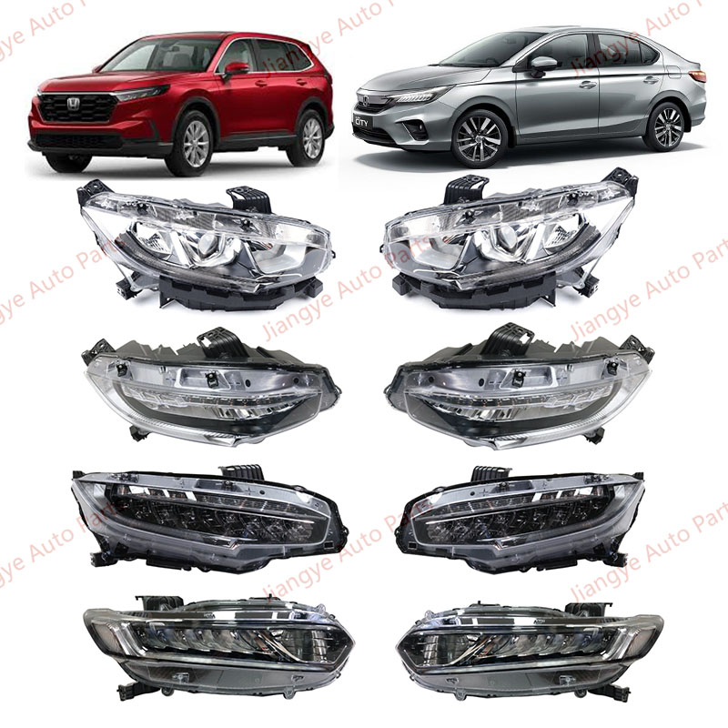 JJQ Car Light  Led Headlights For Car  For Honda  Civic CR-v Accord City 2018 19 20 21 22 23