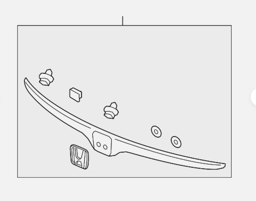 JJQ OEM 74895-TLA-A11 Rear Tailgate Upper Molding  Garnish Molding Assembly Tailgate For Honda CRV 2017-2019