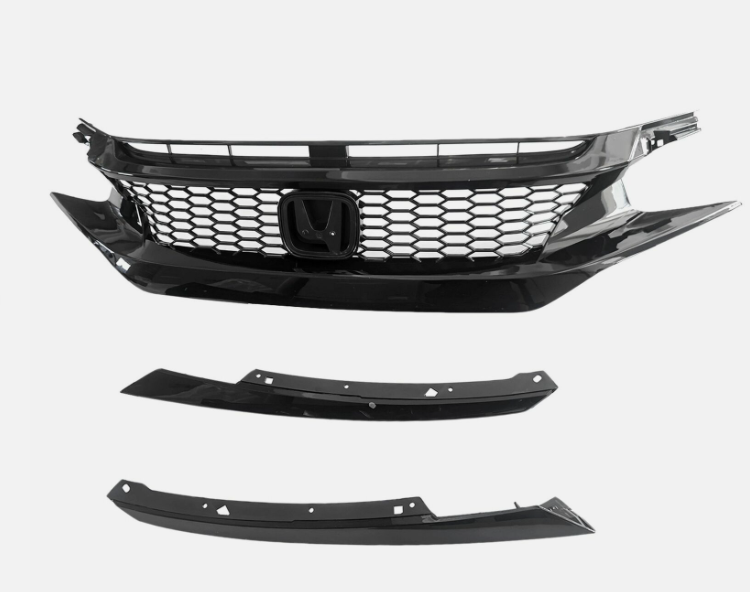 JJQ OEM 71121-TBA-A01 Front Bumper Grille Honeycomb Gloss Black Front Bumper Upper Grille With Trim For Honda Civic 2016-2019