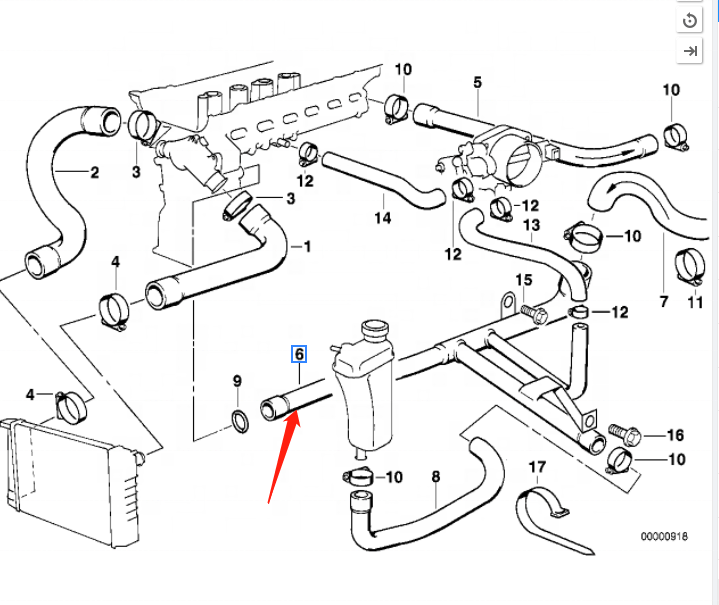 OEM 11531433059  AUTO PARTS Heater Return Hose FOR BMW E36 E38 E39 Z3 3.2L