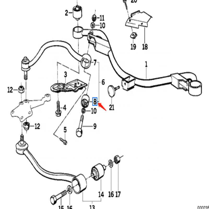 OEM 31121136607 31121136606 31121136605 31121139456 Control arm trailing arm bush For BMW 5 TouringE34  7(E32)