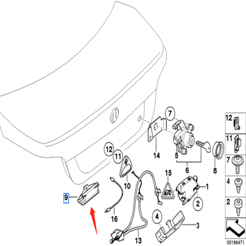 OEM 51248168035 Trunk Lock Push Button Handle Switch FOR BMW 5 Series E39 E60 E61