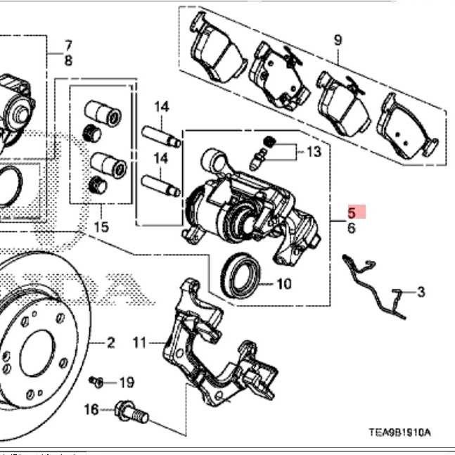 43018-TEA-T01 Brake Caliper for honda civic 2016-  FC1