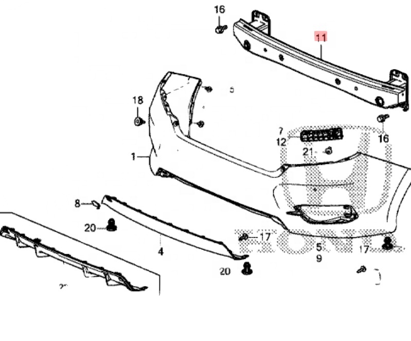 71530-TEA-T00ZZ JJQ HIGH QUALITY After the anticollision beam FOR CIVIC FC1 2016-2022