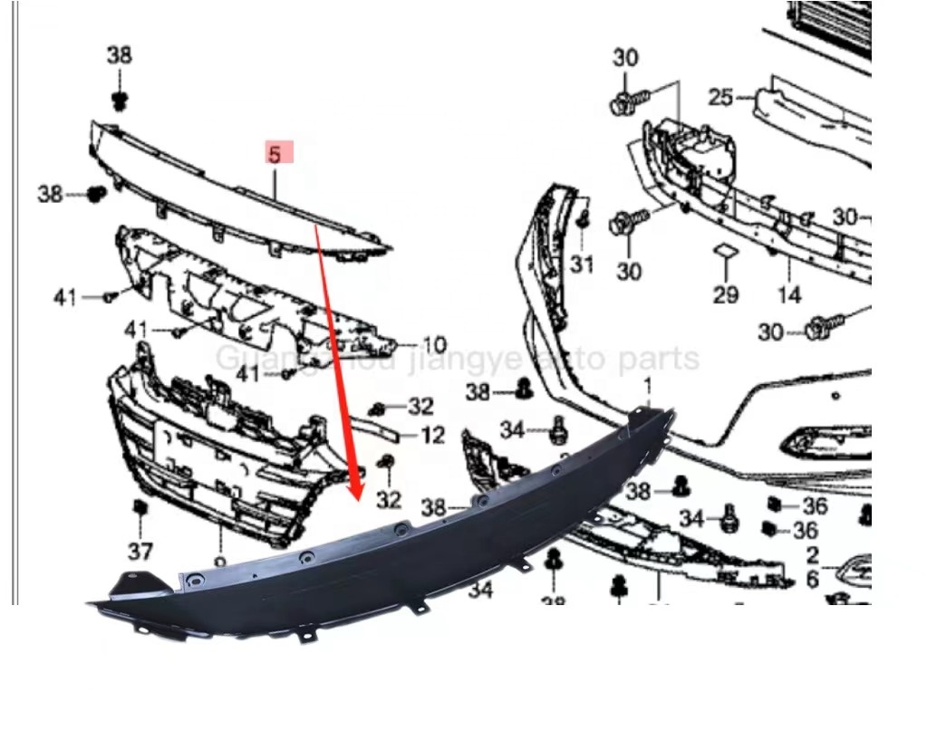 JJQ OEM 71105-TVE-H00 China Factory  Plastic Front Bumper Upper Cover For Honda Accord CV1 2018 2019 2020 2021 2022 71105TVEH00